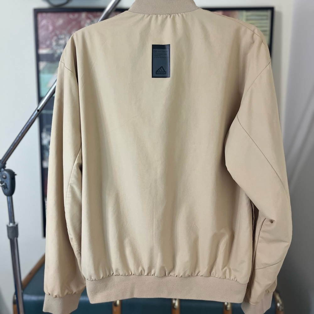 Adidas Men's Beige Bomber Jacket - Picture 5 of 6